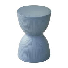 Ottoman Foot Stool with Stylish Nordic Design, Compact Round Upholstered Stool for Living Room Nursery Gray Blue