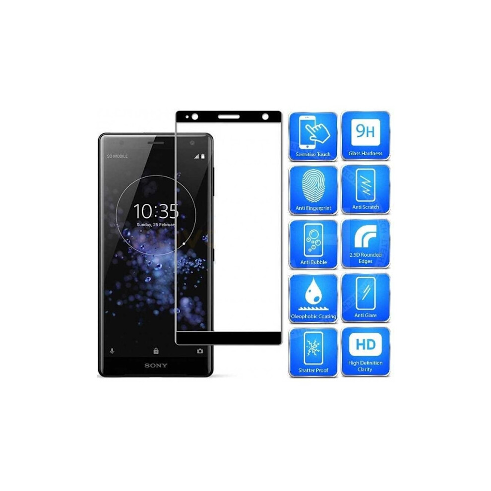 2-Pack Xperia Xz2 Tempered Glass 0.26Mm 2.5D 9H Fullframe Black 9389440203105
