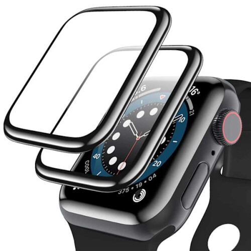 Compatible with Apple Watchwith Apple Watch 1/2/3 38mm Screen Protector [2-Pack] 3D Curve Display Protector Black