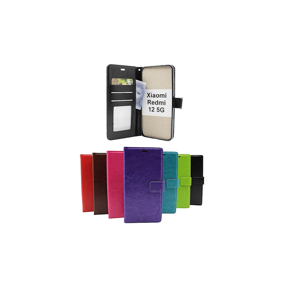 Crazy Horse Wallet Compatible With Xiaomi Redmi 12 5G Turquoise Green 9389440203075