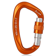 Anself 25KN Professional Climbing Carabiner, Screw Locking Gate, D-shape, Heavy Duty, Lightweight for Climbing, Rappelling, Canyoning, Hammock