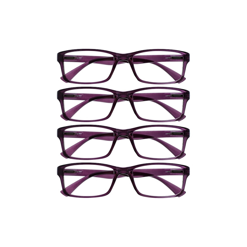 Company Reading Glasses Value Pack 4-Pack Designer Style Men Women Rrrr92-5 +3.50 +3.50 Magnification Purple 9389440349780