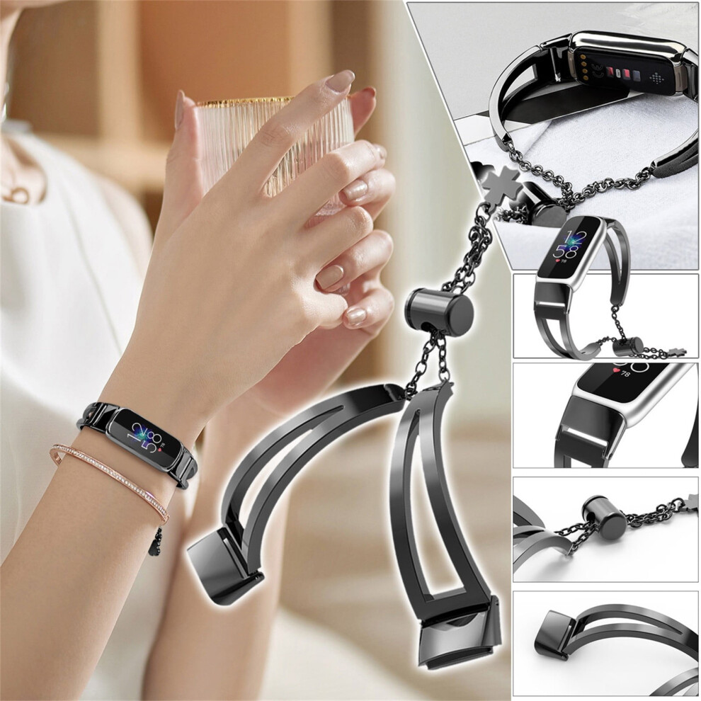 Garenas Suitable For Compatible With Fitbit Luxe- Alloy Bracelet Watchband Steel Band Sports Wristband Light 9389440350281