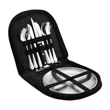 Camping Cutlery Set 10Piece Durable Stainless Steel Dinnerware for Travel, Picnic and Outdoor Use