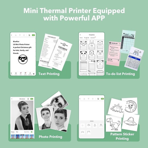 jixopn Pocket Mini Printer 200DPI Bluetooth-Compatible Thermal Printer for DIY Creation 1