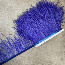 Wholesale 10Yard High Quality Ostrich Feather Trim Fringe Feather Ribbon 10-15CM/4-6Inch Width Sewing Crafts Costumes Decoration Royal blue 5 yards