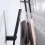 Black Wall Mounted Bath Mixer Tap with Shower, Double Handle Brass Set, Rust Resistant 2