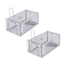 Flmaly 2PC Rat Trap, Chipmunk Rodent Trap That Work for Indoor and Outdoor Small Animal - Mouse Voles Hamsters Live Cage Catch and Release