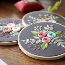 Pattern and Instructions, Cross Stitch Kit for Adults, with Plastic Embroidery Hoops, Embroidery Clothes, Color Threads and Tools
