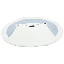 Nursery Play Rug with Cute Animal Pattern, NonSkid Round Area Rug for Kids Bedroom
