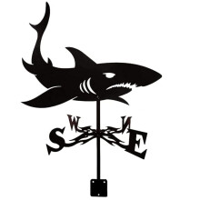 Metal Weathervane with Roof Mount Kit, Durable Steel Garden Wind Direction Compass