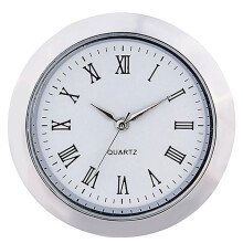 Miniature Clock Insert 36mm Round Watch Dial with Elegant Roman Numerals Gold Silver Alloy
