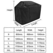 Outdoor Grillabdeckung schwarz XXL 190x71x117cm Oxford Stoff wasserdicht und staubdicht