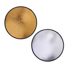 2Pcs Portable Photography Reflector Disc 2 in 1 Foldable Metallic Panel for Studio Outdoor Portrait