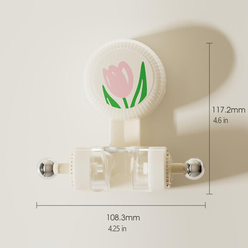 Suction Cup Shower Head Holder 360 Adjustable NoDrill Wall Mount for Handheld, White 1