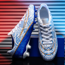 (2301C-baise, 43) Mens Professional FG Soccer Cleats Long Studs Summer Lightweight Anti-Slip Breathable Outdoor Training Football Boots