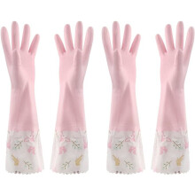 Gants de vaisselle, 2 paires, longs, antidérapants et imperméables en caoutchouc
