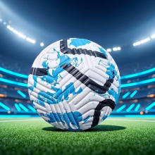 (Blue) Soccer Balls Standard Size 5 Machine-Stitched Ball PU Material Sports League Outdoor Match Football Training Ball Futbol Voetbal