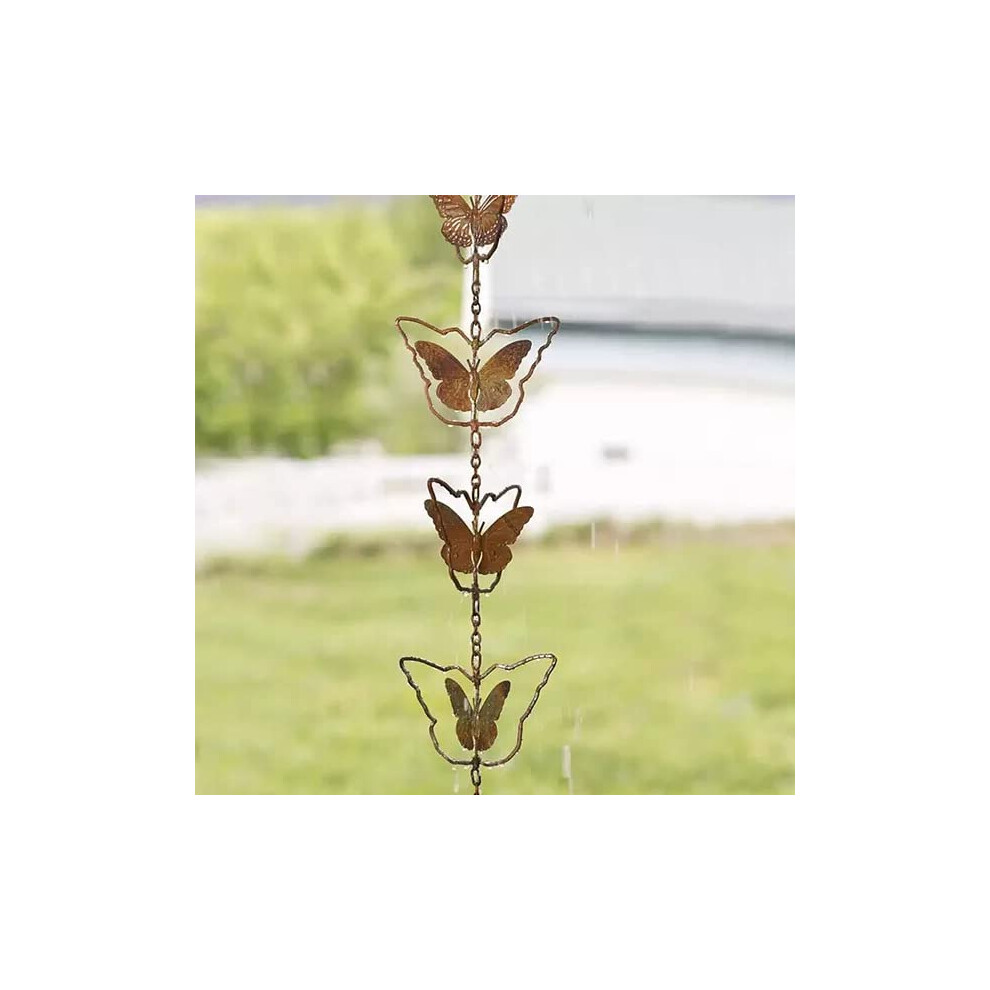 Copper Butterfly Rain Chain For Gutters With Rustresistant Coating And Soothing Rainwater Sound 9113335110830