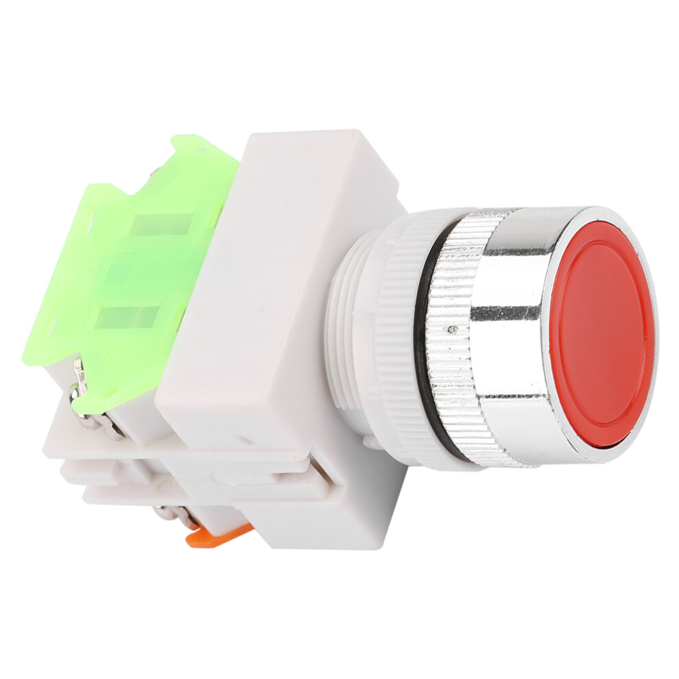 Self Locking Red Push Button Switch Flat Head 22Mm Mount Lay37-11Bnzs 4971382766159