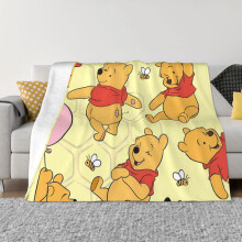 Niedliche Winnie Puuh Bärendecke, Flanell-Fleecedecke und Überwurf, kuschelig warm, Plüsch-Sofadecke für Kinder und Erwachsene, Geschenk, 152 x