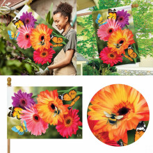WinysinNew Garden Is The Reason For The Season Gartenflagge, karierte Hofflagge, Gartendekoration für den Außenbereich, 39,4 x 27,56 Zoll