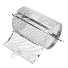 Drehbarer Edelstahl-Käfig für Heißluftfritteuse, Bratform, Küchenbratwerkzeug, Grillkäfig aus Edelstahl