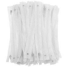 Cremalleras para ropa, 100 unidades, accesorios de costura, cremalleras para trajes, cierre automático, nailon blanco, paquete de 100 unidades.