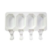 Lmueinov Creative Polygons, 4 compartimentos, nevera de silicona, fácil de desmoldar, con fondo blando, ideal para el hogar y la cocina.