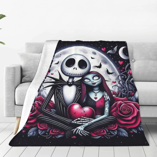 Κουβέρτα anime The Nightmare Before Christmas Throw Blanket Πολύχρωμη, Ελαφριά, Ζεστή Κλινοσκεπάσματα 1