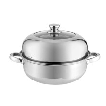 Stainless Steel Double Tier Food Steamer with Timer for Fast Heating and Healthy Fat Cooking