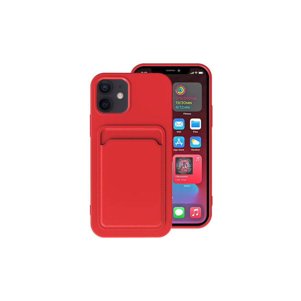 Compatible With Iphone 11 - Practical Stylish Floveme Case With Card Holder Red 9389440300330