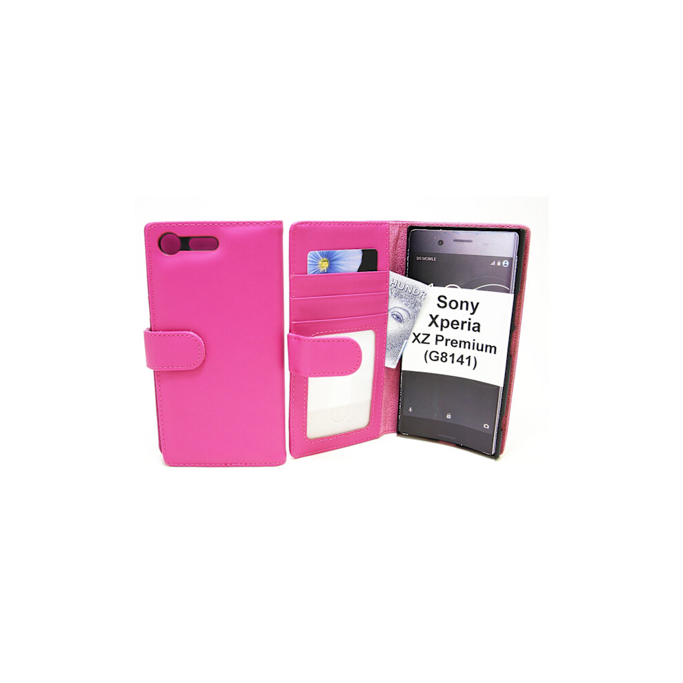 Wallet Case Compatible With Sony Xperia Xz Premium (G8141) Hotpink 9389440300743