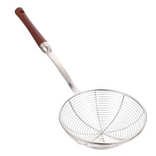 OUNONA 1Pc Stainless Steel Kitchen Spider Strainer Skimmer with Wooden Handle