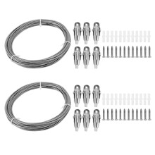 2 Set 10M Stainless Steel Wire Rope Coated Steel Cable Adjustable Curtain Rope Lamp Suspension Picture Wire for Hanging