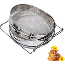 Honey Strainer Double Sieve, Stainless Steel Bee Mesh Strainer for 5 Gallon Bucket, compatible with Honey Extractor for Clean Honey