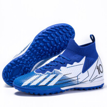 (Blue, 45) Short spike cleats new competition level football shoes for men and women universal professional game training sports shoes