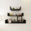 3 Black MDF U-Shaped Wall Display Shelves Book/DVD Storage 2