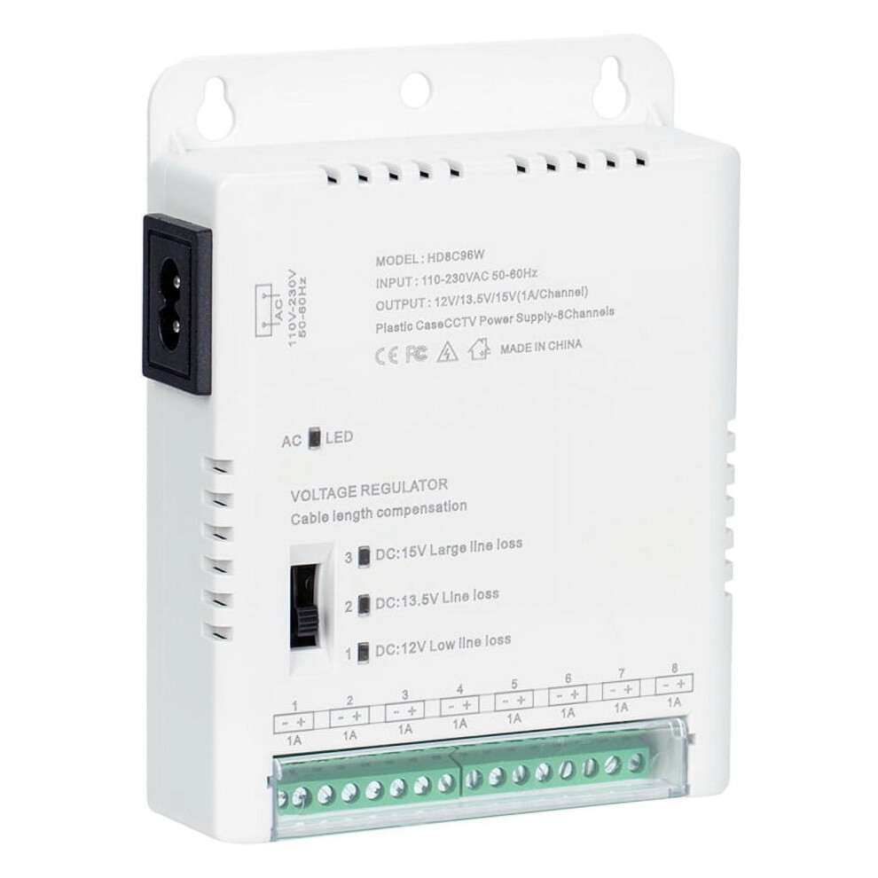 Cctv Camera Power Supply Distribution Power Supply 90V-264Vac Input To 12V-13.8-15Vdc Output 8 Channel, Hd8c96w 9389440337794