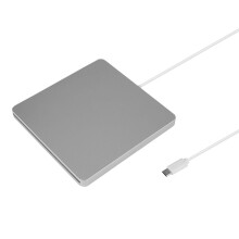 OKBY External CD DVD Drive USB 2.0 Type C, Portable Silent Burner with One-Touch Button, compatible with Laptop Desktop Mac Windows