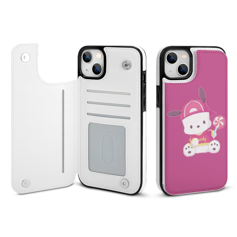 Pochacco Wallet Case Compatible With Iphone 14 Plus, Pu Leather Flip Cover With Card Holder, Kickstand, Magnetic Clasp, Shockproof 9389440717510