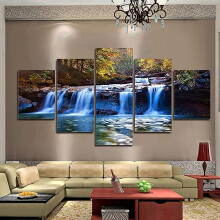 Wall Art Set of 5, Green Trees Canvas Prints, Modern Home Decor, Giclee Stretched Paintings for Living Room, Compatible with Bobasndm