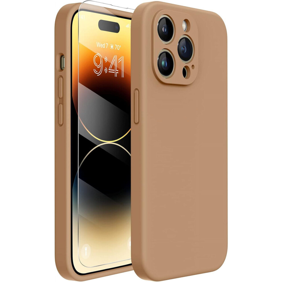 Miracase Compatible With Iphone 14 Pro Case With Screen Protector, Upgraded Camera Protection, Shockproof Liquid Silicone Cover For 14 Pro 6.1" - 9389440209428