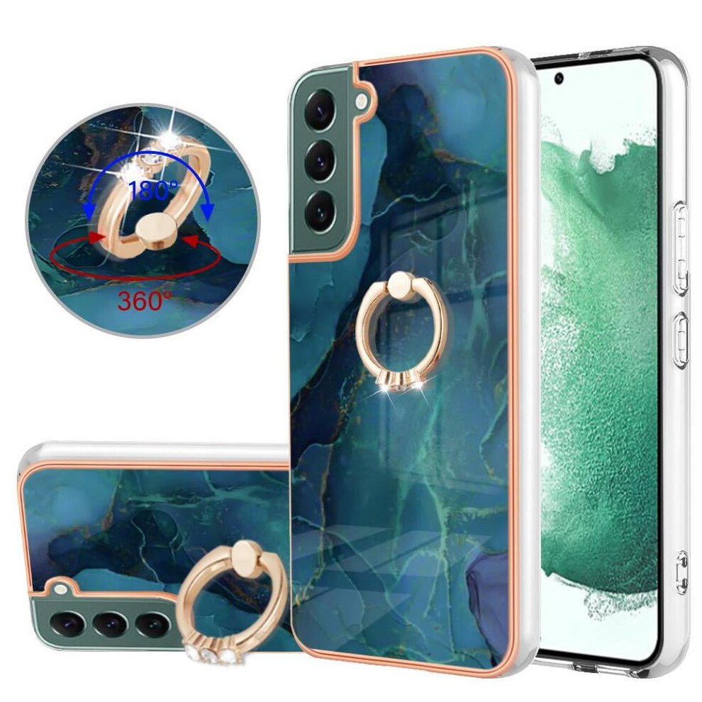 Case For Compatible With Samsung Galaxy S23 Fe 5G Bumper Marble Shockproof Tpu Silicone 360 Rotatable Ring 9389440209411