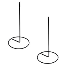 2pcs Stainless Steel Receipt Holders Check Holders Desktop Straight Rods (Black)