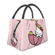 Cute Cartoon Lunch Bag Hello Kitty Lunch Box Reusable Insulated Lunch Tote for Office Work Picnic Hiking-Style 1