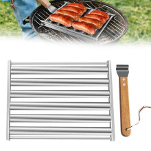 Hot Dog Roller Sausage Roller Rack,Sausage Roll Rack Stainless Steel BBQ Hot Dog Rack, Hot Dog Roller for Camping Food L