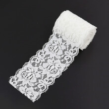 2.4 Inch White Lace Ribbon, 5 Yard - Elastic Stretchy Sewing Lace Trim for Crafting, Gift Wrapping, Bridal Wedding Decorations