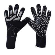harayaa Adults Goalkeeper Gloves Finger Protection Breathable Goalie Gloves black
