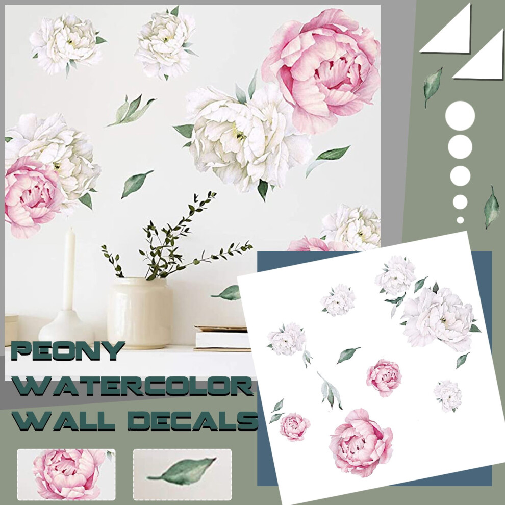 Winysindecals Watercolor) Flowers And Peony Peony ( Watercolor Decor Wall Wall Sticker White